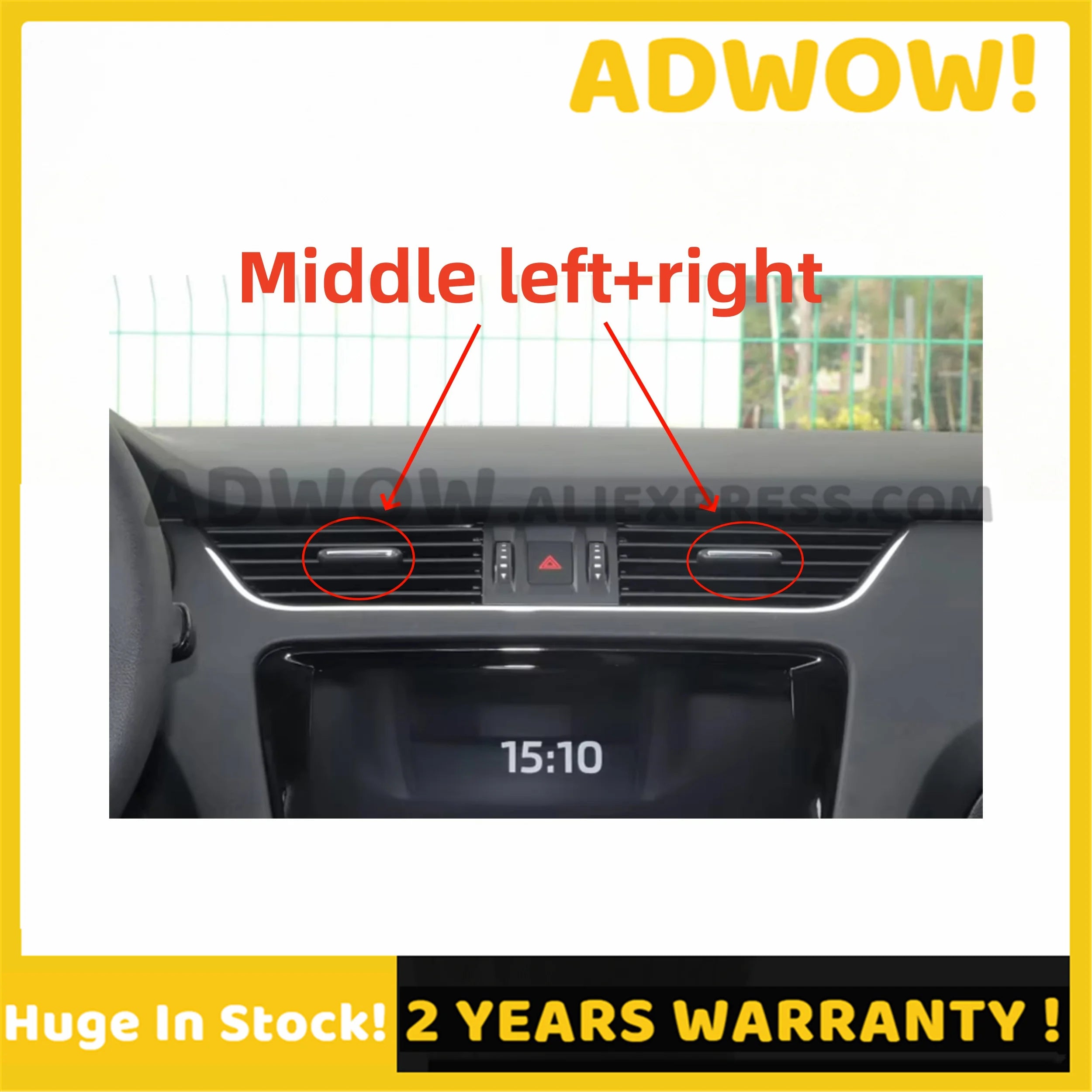 New Front Left Right Air Conditioner Outlet AC Vent Grille Slider Clip Knob For Skoda Octavia 3 MK3 A7 RS 2015-2021 5E0820951-A