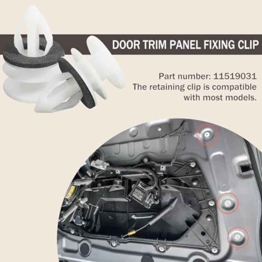 30-Piece Car Retainer Clips Set | Door Trim Panel Push Fasteners for Auto Interior additional angle