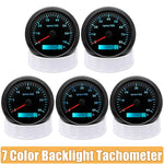 85mm Digital LED Tachometer | 7 Color Backlight Gauge for Marine Boat Motorcycle Car