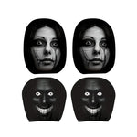 2/4PCS Creepy Face Car Headrest Covers Universal Dark Mystery Portrait Print Elastic Headrest Covers Halloween Style Car Gadgets