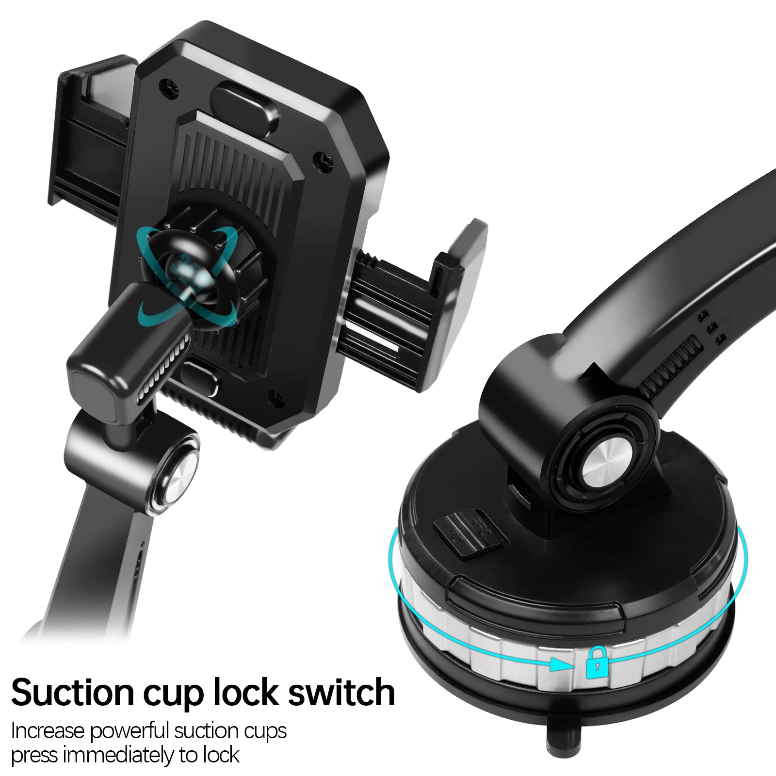 360 Rotation Universal Car Phone Holder Mount | Strong Suction Windshield Dashboard Stan detail view