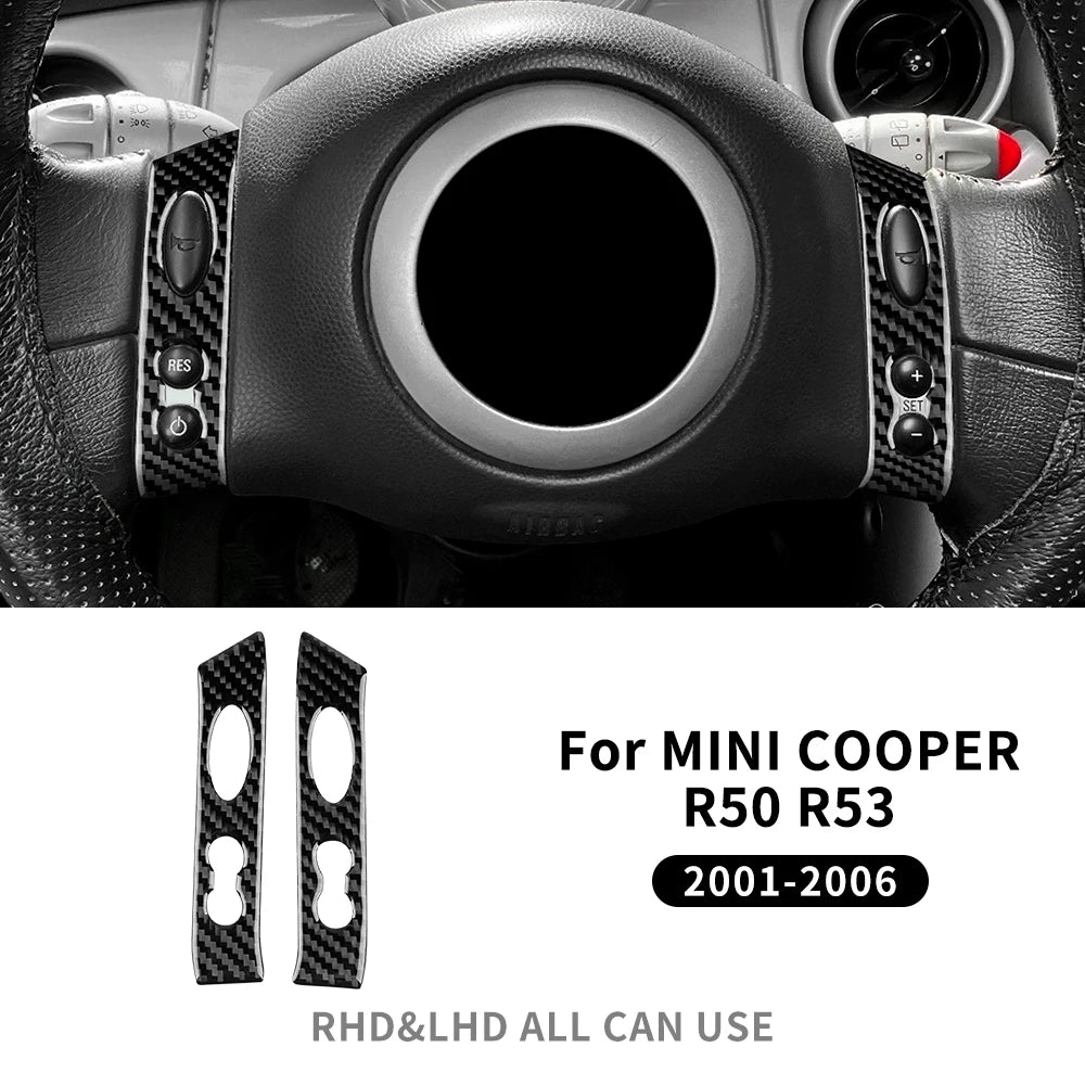 For Mini Cooper Hatch One R50 R53 2001-2006 Steering Wheel Button Sticker Strip Soft alternate view