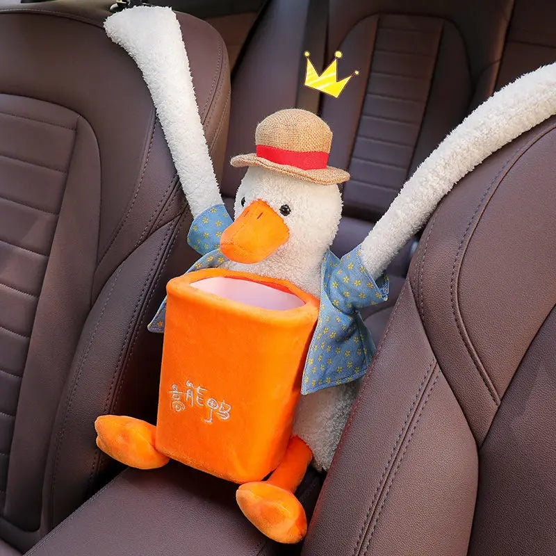 Car Trash Can Tissue Box Two-in-one Car Hanging Storage Bucket Cute Cartoon Car Stora alternate view
