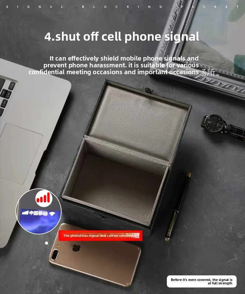 Faraday Box for Car Keys RFID Blocking Box Anti-Theft Keyless Fob Protector Approved L close-up view