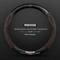 Carbon Fiber Suede Car Steering Wheel Cover | Compatible with Mazda 3 5 6 CX5 CX8 MX5 alternate view
