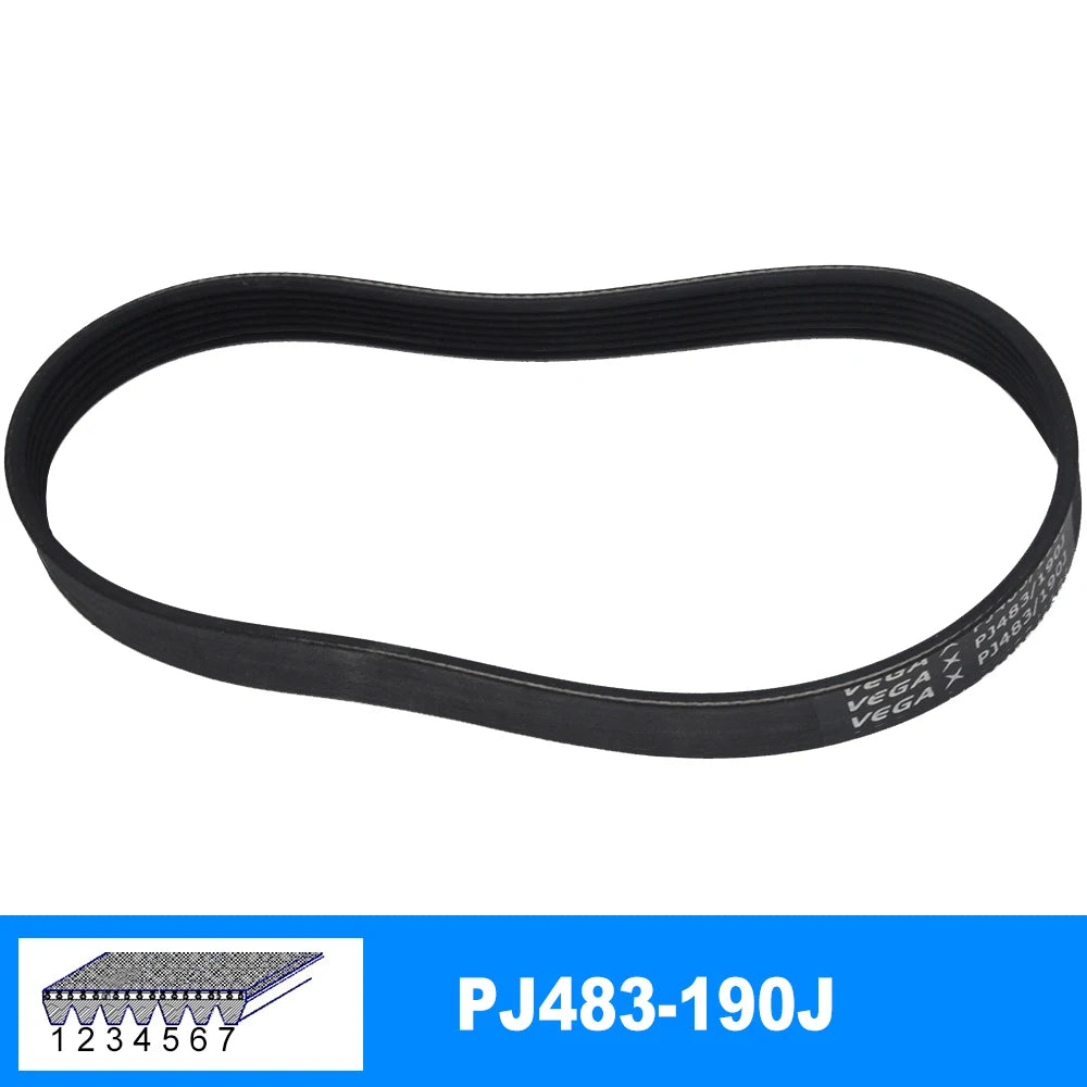 VEGA V-Belt PJ483 190J Rubber Belt 3/4/5/6/7 Ribs For DIY RC Motor Transmission Bel additional angle