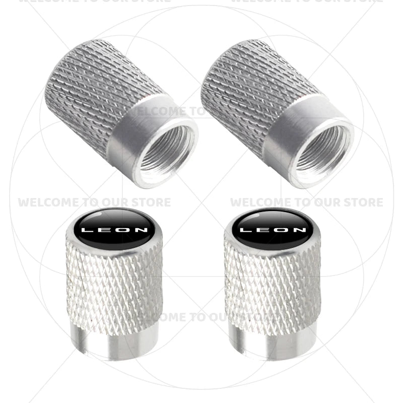 For Leon Racing Flag Emblem 5F MK2 MK3 FR VZ5 Race Flag 4Pcs Aluminum Car Tire Valve alternate view