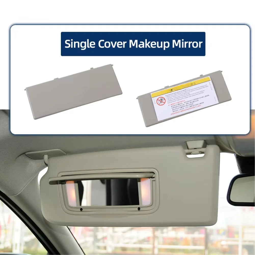 Visor Replacement Makeup Mirror Cover Sun Visor Replacement Perfect Fit Integration Dual Card Slots Snap-on Installation