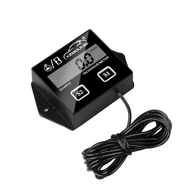 Digital Engine Tachometer and Hour Meter | LCD Display for Motorcycle, Marine, Chains alternate view