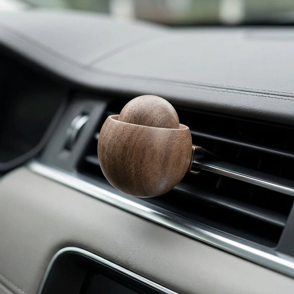 Car & Home Essential Oil Diffuser - Made of Wood Mini Cute Natural Fragrance Diffus additional angle