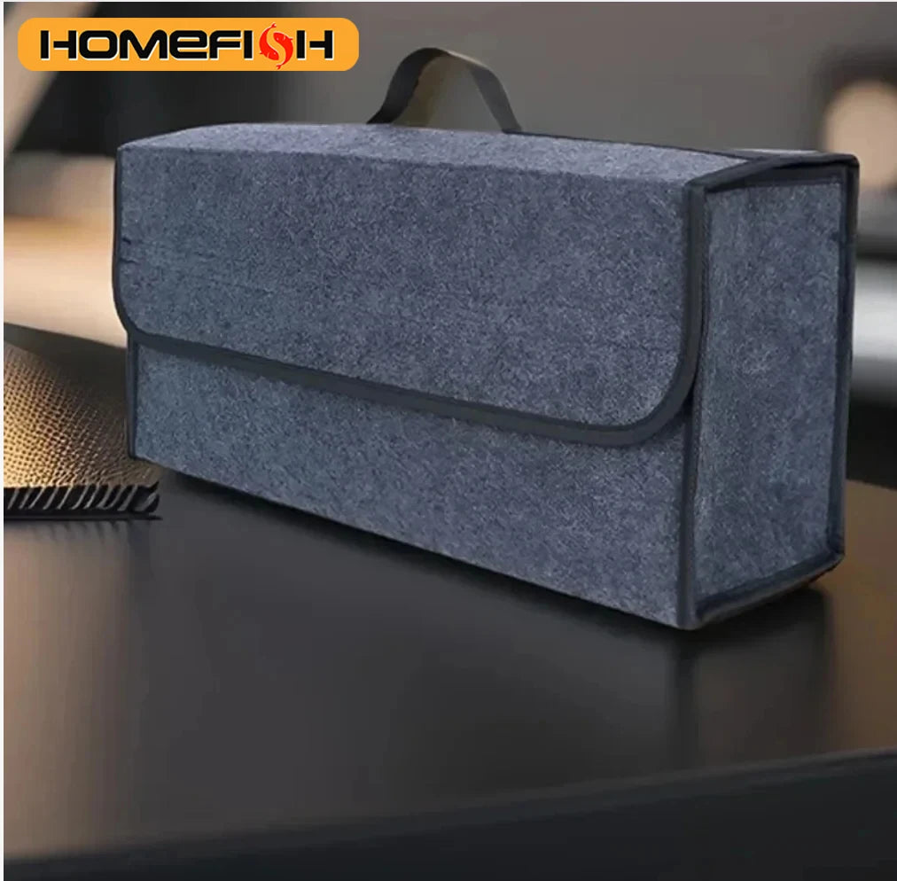 Car Trunk Organizer Soft Felt Storage Box Homefish Large Anti Slip Compartment Boot Storage Organize