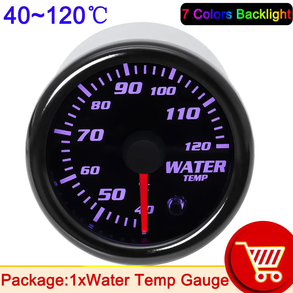 7 Color 2" 52mm Tachometer RPM Meter LED Car Auto Gauge | Universal for Gasoline Motor close-up view