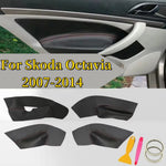 Left Hand Drive Soft Leather Door Panel Cover For Skoda Octavia 2007 2008 2009 2010 2011-2014 Car Do