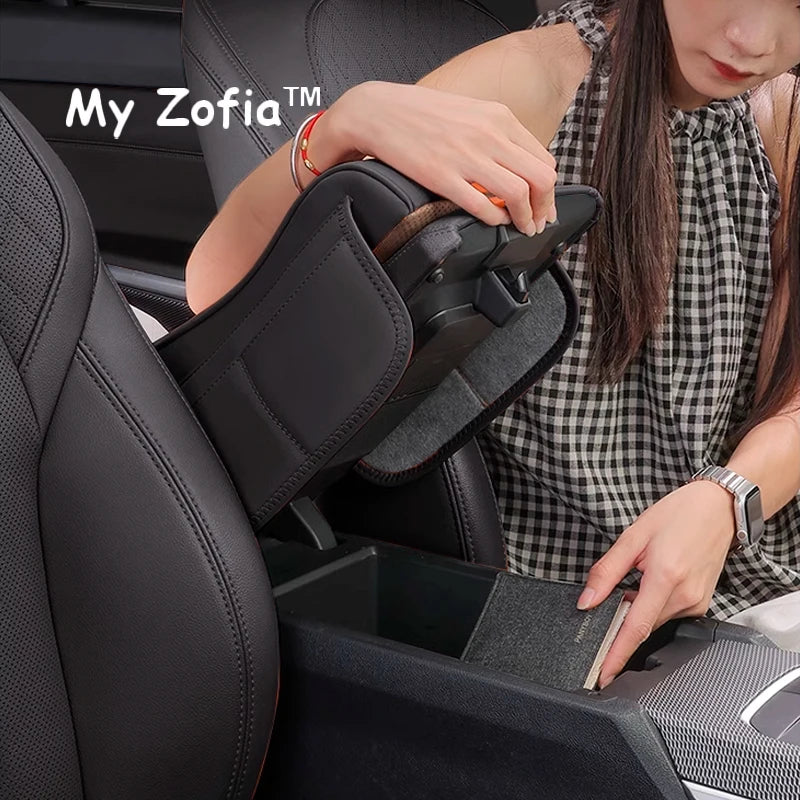 For JETOUR T2 Shanhai T2 2024 2025 2026 Car Armrest Box Height Increase Pad Leather Protective Cover Storage Bag Car Accessories