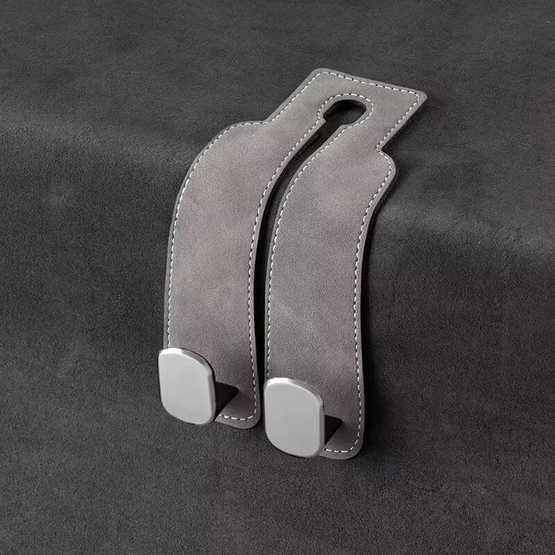 Car Headrest Hook Suede Dual Hanging Hook Anti-Slip detail view