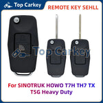 TopCarkey Replacement Flip Remote Key Shell Fob Housing Case for SINOTRUK HOWO T7H TH7 TX T5G Heavy