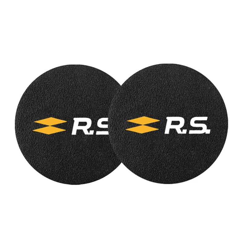 2Pcs Car Coasters Water Cup Mats Waterproof Slot Pads for Renault | PU Leather & Carb lifestyle view