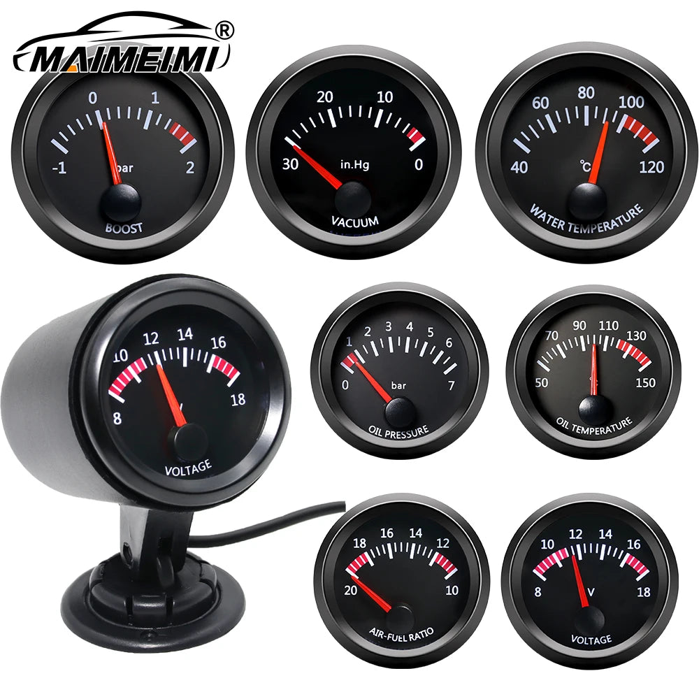 52mm Car Gauge Set with Sensors | Multi-Function Digital Display for 12V Vehicles