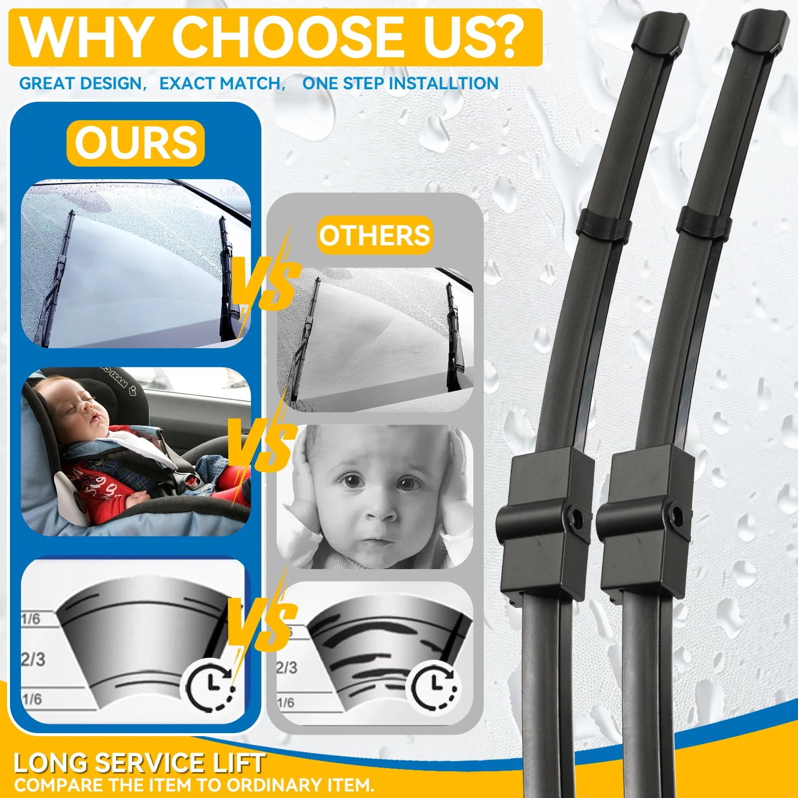Windshield Wiper Blades For Ford Focus MK2 2004-2011 | Front Window Car Wiper Set detail view