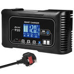 HTRC 20A/15A/10A Car Battery Charger LCD Automatic Pulse Repair Charger for Motorcycle Lead-Acid Lithium LiFePO4 AGM Wet Battery