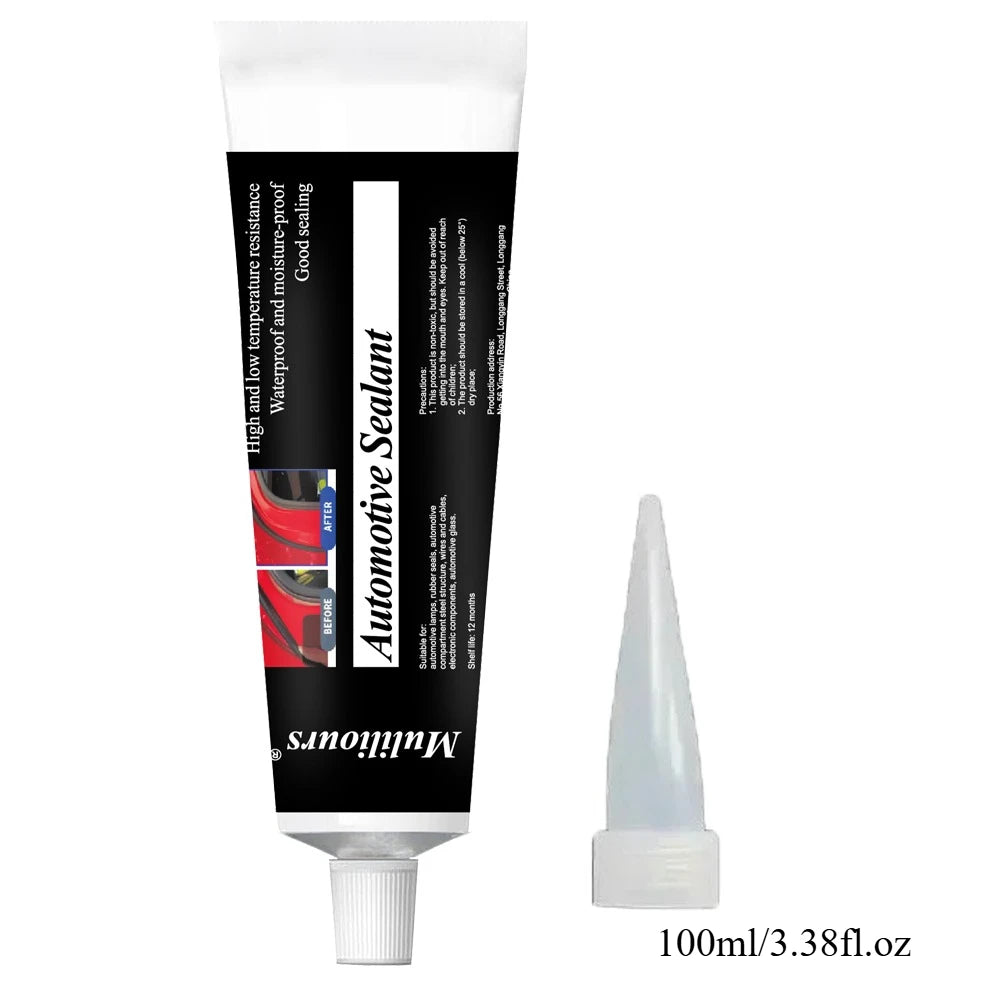 Black Automotive Sealant Silicone Adhesive | Universal Waterproof Repair Sealer alternate view