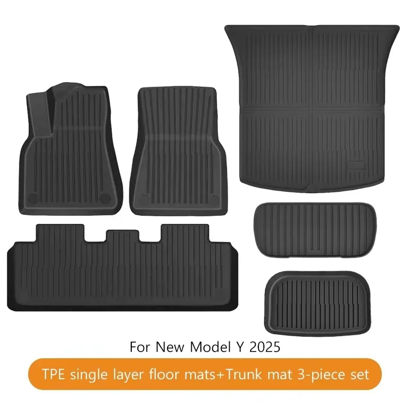 Tesla Model Y Juniper 2025 Floor Mats | Double Layer TPE, Waterproof, Non-Slip, Trunk lifestyle view