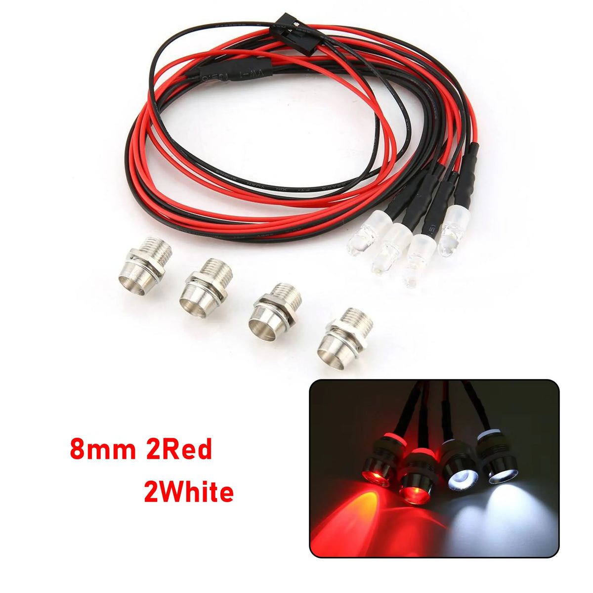 RC LED Light Kit Headlamps for 1/10 1/8 1/12 RC Car Truck Crawler Drift Car Headlight Ta detail view