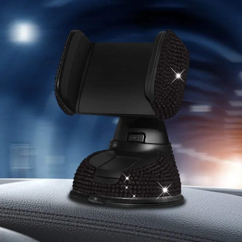 2024 Diamond Cell Phone Holder for Car Phone Mount Pink Flexible Table Stand Mount additional angle