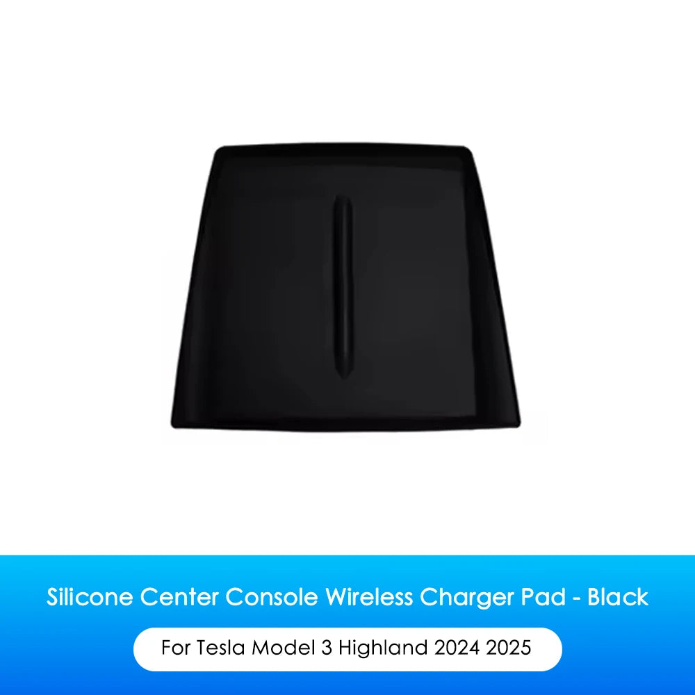 Silicone Wireless Charger Pad for Tesla Model 3 Highland 2024 2025 | Center Console Non- detail view
