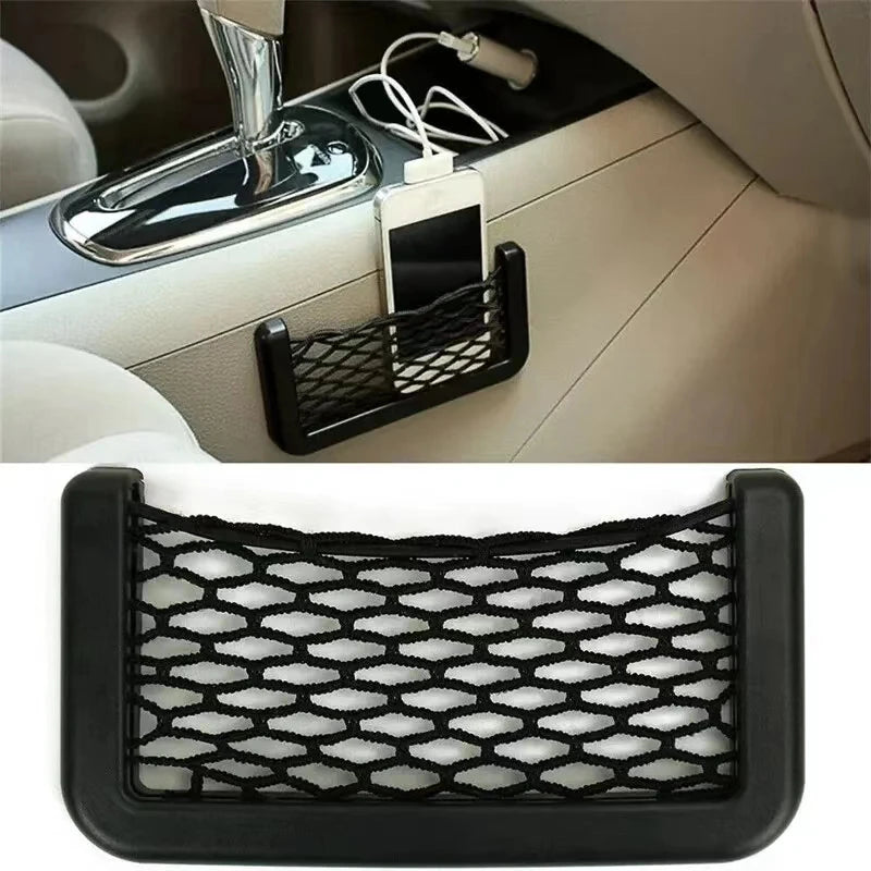 Car Organizer Mesh Storage Bag Elastic Pocket