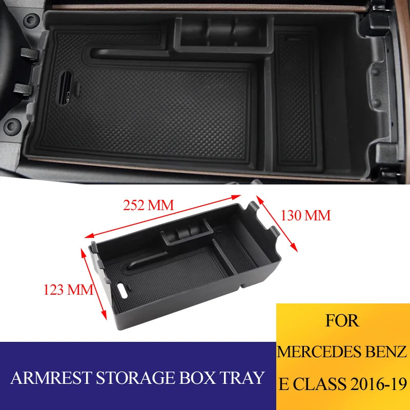 Armrest Storage Box Tray Organizer Stowing Case Holder For Mercedes Benz E Class W213 2016 - 2019 Car Accessories