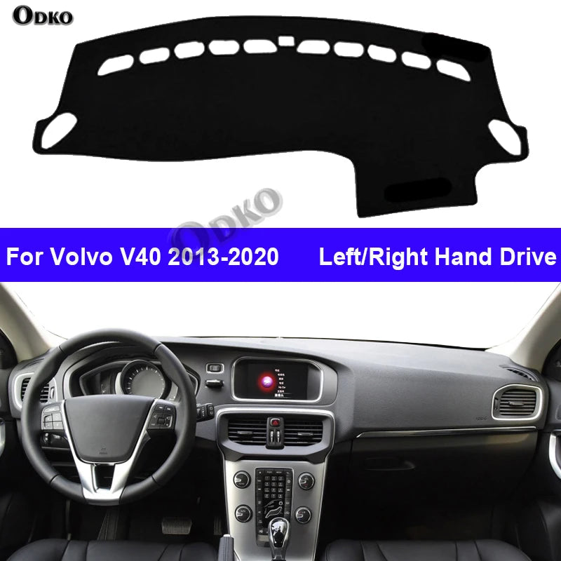 Car Dashboard Cover For Volvo V40 2013 - 2020 Center Console Protector Carpet Dashmat Sun Shade Carpet Rug 2019 2018 2017 2016