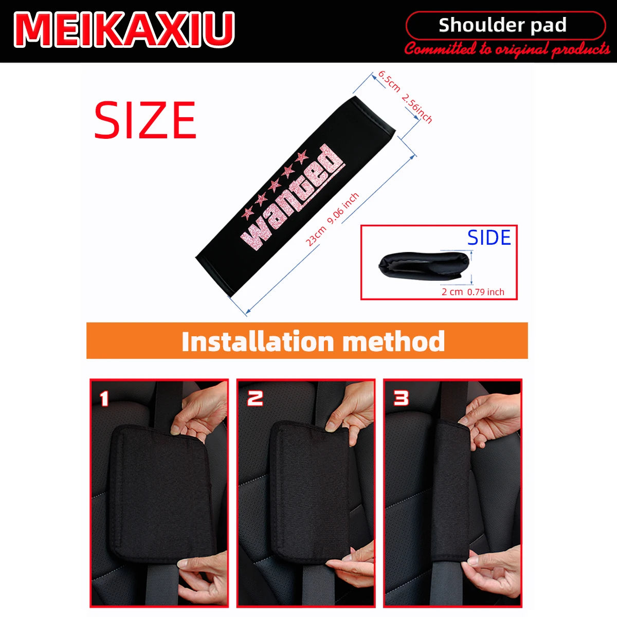WANTED: Breathable Fabric Car Shoulder Cover with Safety Belt Decoration. New Type of alternate view