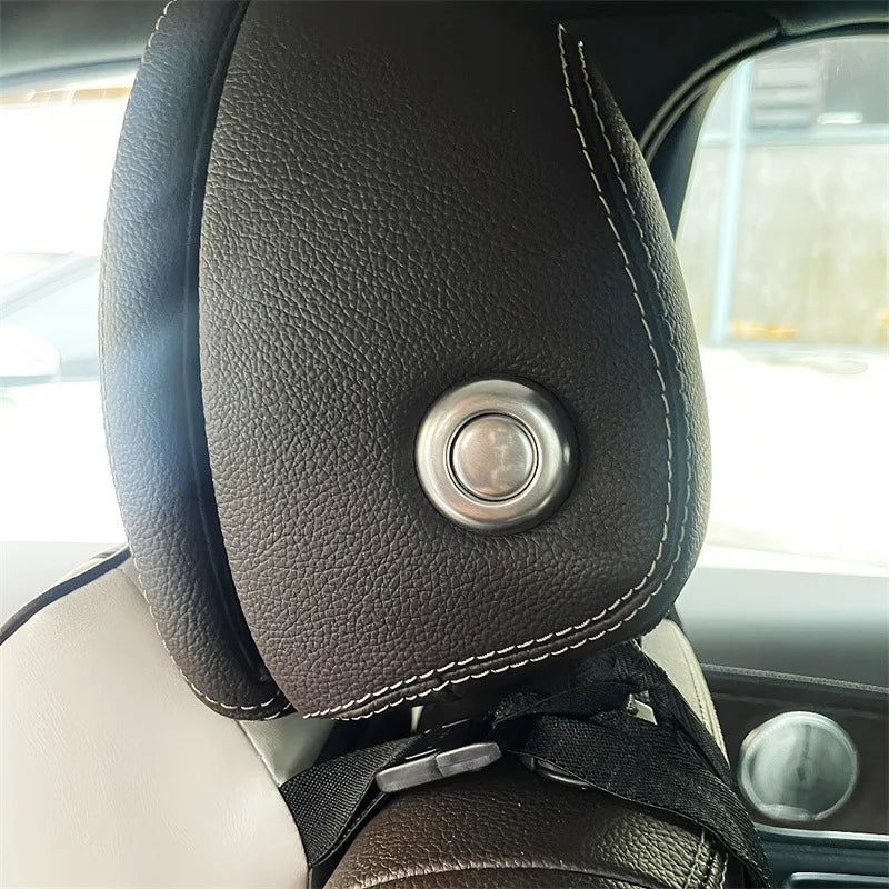 Car Headrest Adjustment Button Sequins Trim For Mercedes Benz C W205 E W213 GLC X253 201 detail view