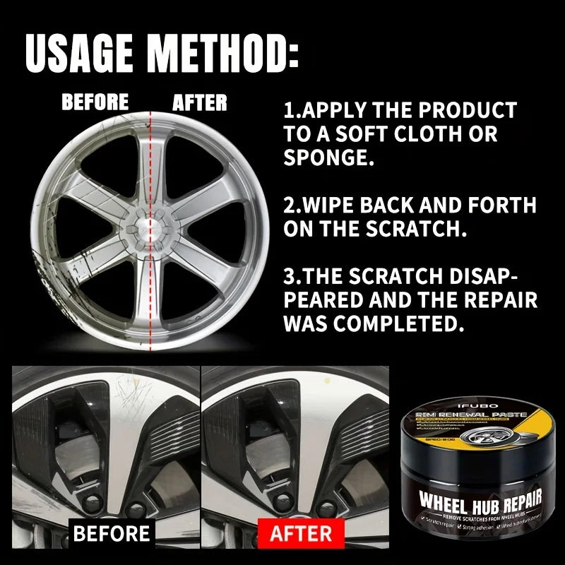 Automobile Wheel Rim Scratch Reconditioning Paste, Tire Rim Scratch Paint Repair Past lifestyle view