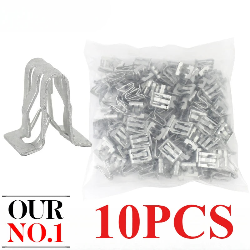 10-50PCS Metal Retainer Clip Car Center Console Metal Fixing Clips DVD Base Interior Buckle U Iron Clamps Instrument Panel Clip