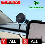 Qi2 15W Magnetic Wireless Charger Phone Holder Compatible with MagSafe Screen Mount For Tesla Model