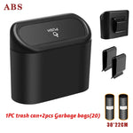 Hanging Car Trash Can Car Flip Top Trash Can Interior Trash Storage ABS Trash Can with close-up view