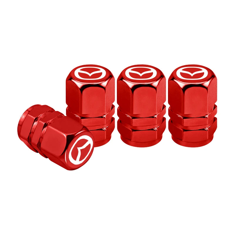 Aluminum Tire Valve Stem Caps for Mazda Models | Metal Air Valve Covers detail view