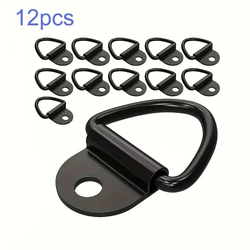 12Pcs D Ring Tie Down Anchors | Stainless Steel Lashing Ring Set for Trailers, Boats, and Vehicles