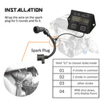 Digital LCD Tachometer Hour Meter | Engine Speed Gauge for 2/4 Stroke Motors close-up view