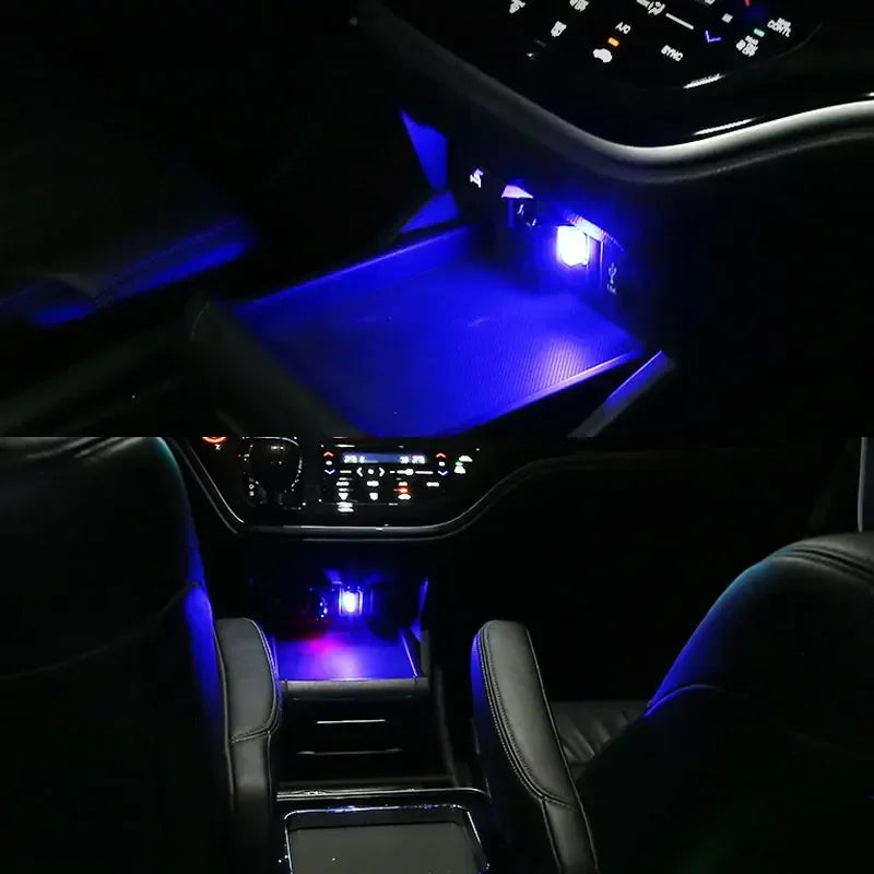 Car LED Light USB Mood Lamp Atmosphere Light Auto Interior Plug and Play Decoration La close-up view