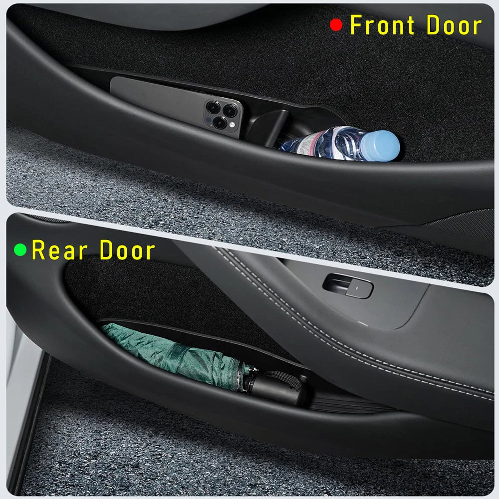 USVOTOV Car Door Side Storage Box | Tesla Model Y 2025 2026 Juniper Model 3 Accessori lifestyle view