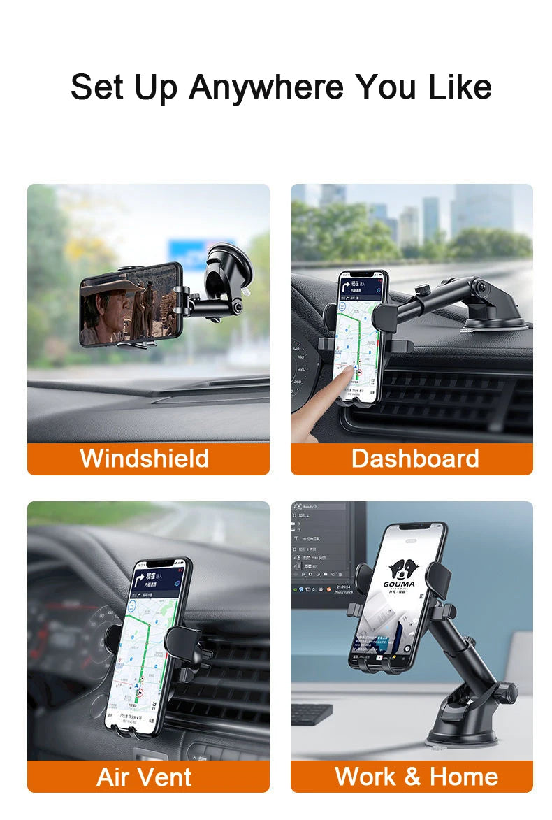 2026 NEW Universal Sucker Car Phone Holder 360° Windshield Car Dashboard Mobile Cell lifestyle view