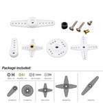 DSpower 25T 28T RC Servo Arm Double Head Round Type Steering Gear Accessories Set for RC Car Drone Plane Parts Emax JX Feetech