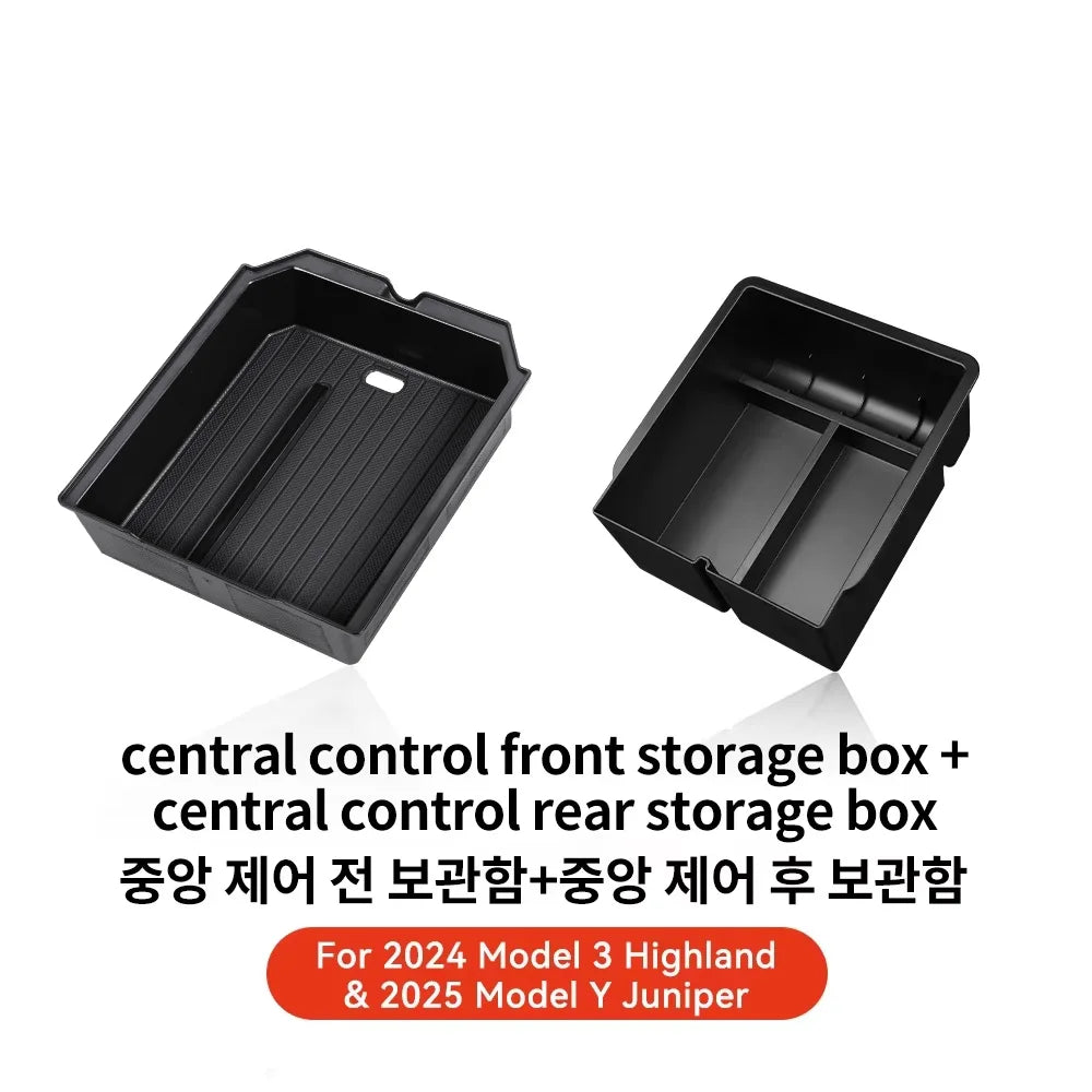 YZ For Tesla Highland Model 3 Y Juniper Hidden Storage Center Console Armrest Front an close-up view