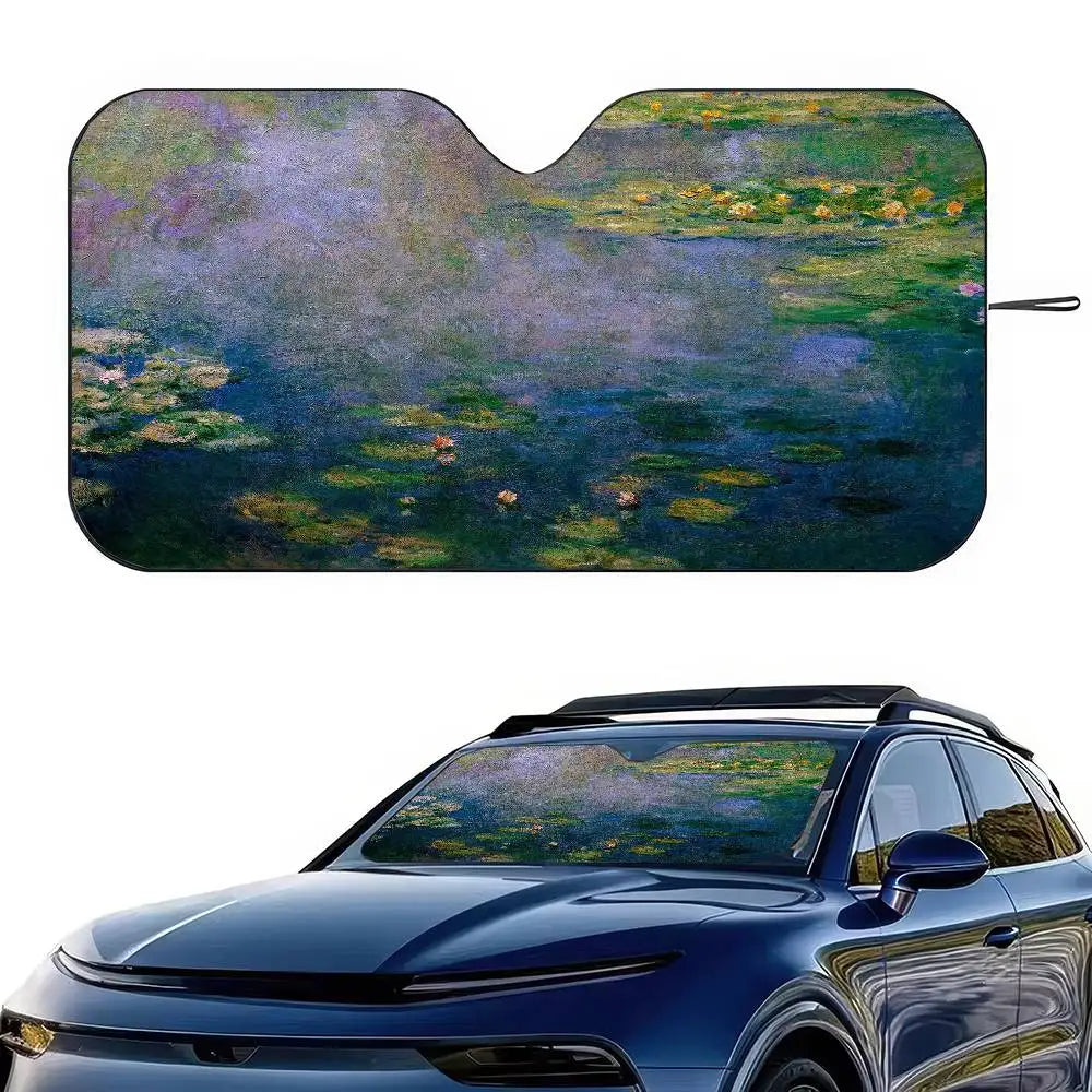 Starry Night Van Gogh Art Windshield Sun Shade | Car SUV Truck Front Window Protect additional angle