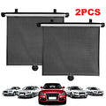 Black Mesh Stripe Design Retractable Car Sunshade | Easy to Use Vehicle Sunshade wi additional angle