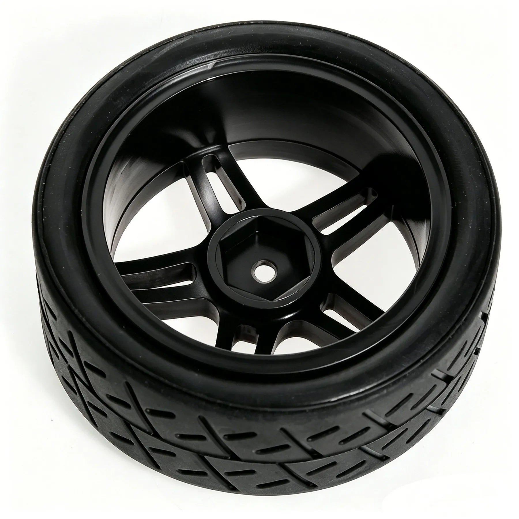 1/10 RC Touring Car Tires With Wheels 12mm Hex For Tamiya TT01 TT02 close-up view