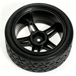 1/10 RC Touring Car Tires With Wheels 12mm Hex For Tamiya TT01 TT02 close-up view